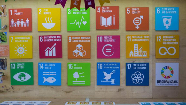 FN's verdensmål for bæredygtig udvikling Foto: Søren Breiting / Scanpix