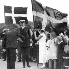 Kong Christian X besøgte efter genforeningen i 1920 hvert år områder i Sønderjylland. Foto: Ukendt / Scanpix